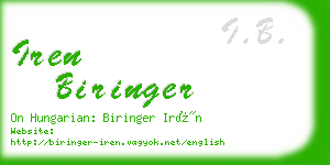 iren biringer business card